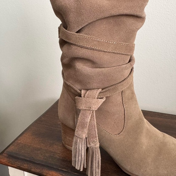 Tan Suede Tassle Boot - Picture 2 of 6
